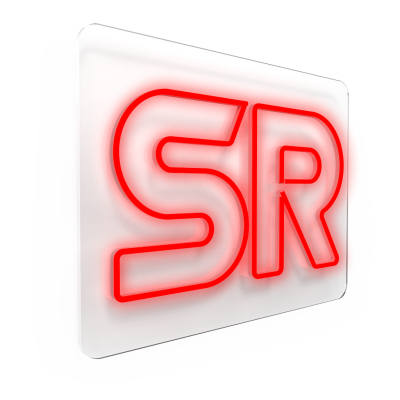 Неоновые буквы на прозрачной подложке 